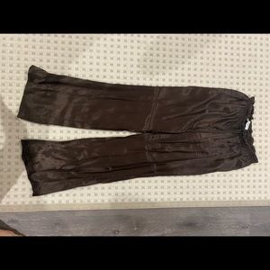 Brown silk pants